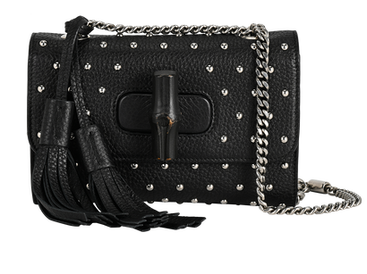Miss Bamboo Tassel Crossbody, &pound;420, Handbags, Black, Leather, Front view